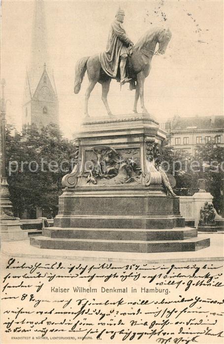 HAMBURG  CITY Kaiser Wilhelm Denkmal Reiterstandbild