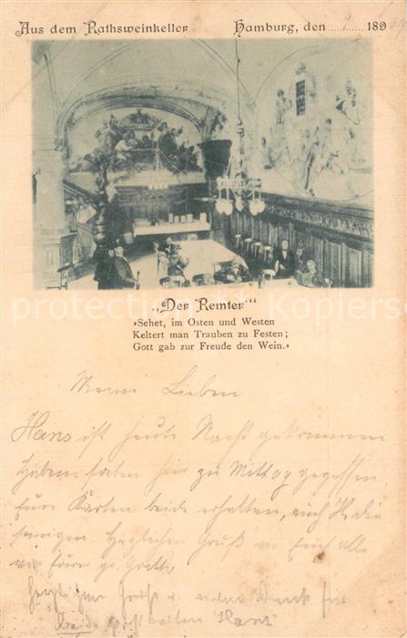 HAMBURG  CITY Ratsweinkeller Der Remter Deutsche Reichspost
