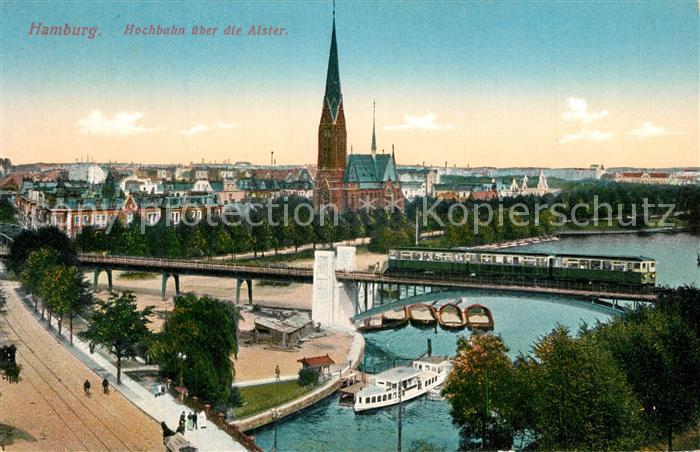 HAMBURG  CITY Hochbahn ueber die Alster