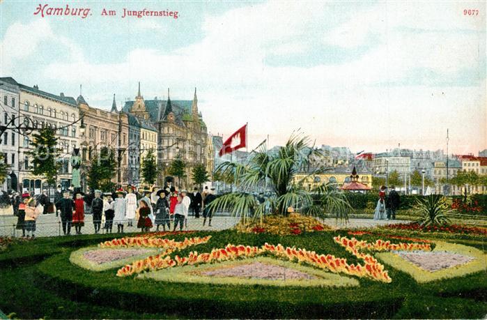 HAMBURG  CITY Partie am Jungfernstieg Blumenbeet