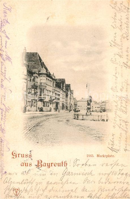 BAYREUTH Bayern Marktplatz Brunnen