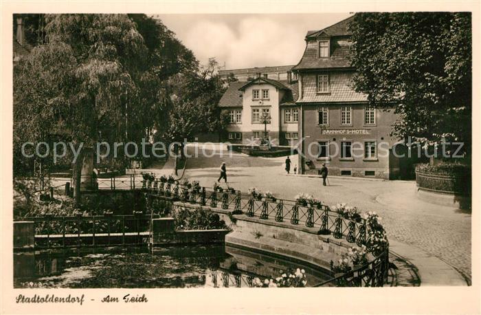 Stadtoldendorf Partie am Teich Bahnhofshotel