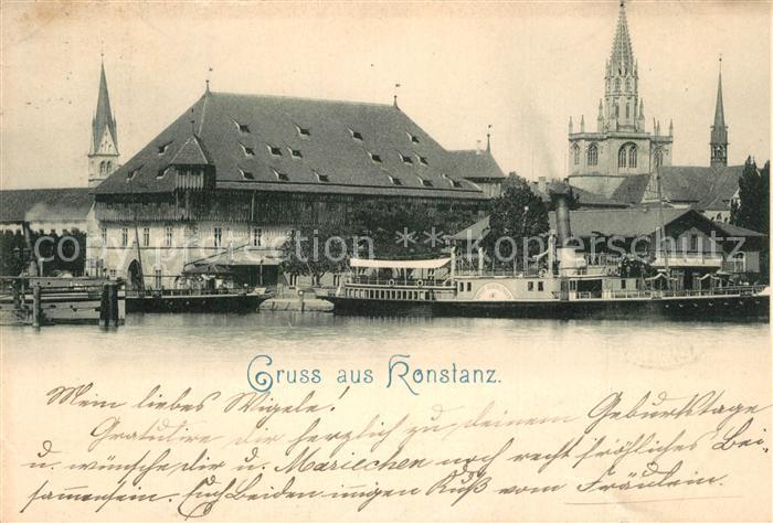 Konstanz Bodensee Raddampfer Hafen Konzilium Muenster Altstadt