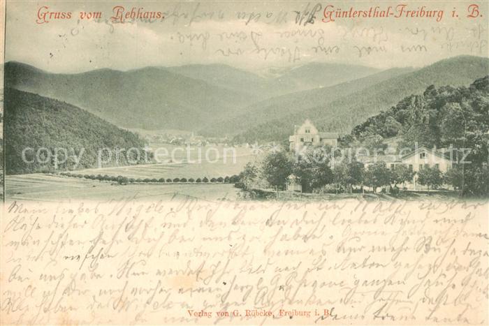 Guenterstal Freiburg Landschaftspanorama mit Blick zum Rebhaus Schwarzwald