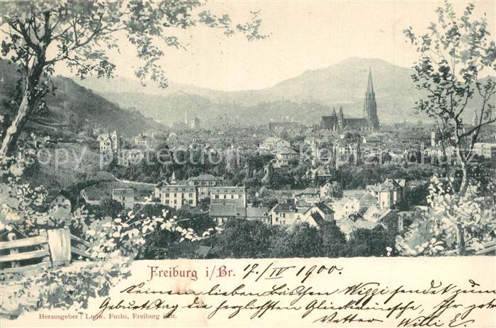 Freiburg Breisgau Stadtpanorama mit Muenster