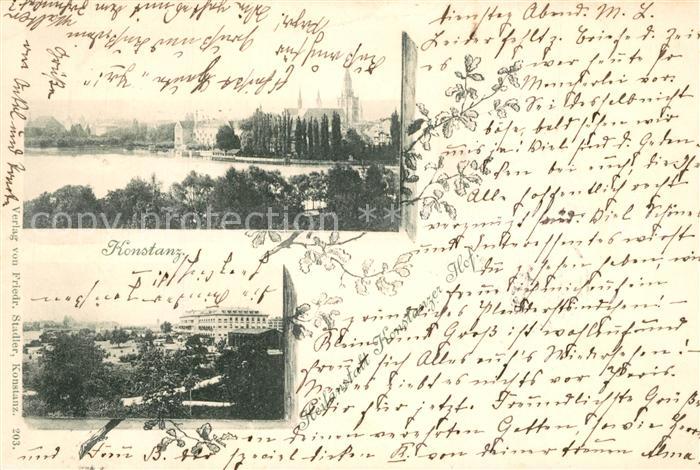 Konstanz Bodensee Blick zur Altstadt mit Muenster