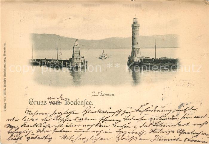 Lindau Bodensee Hafen Lindauer Loewe Leuchtturm