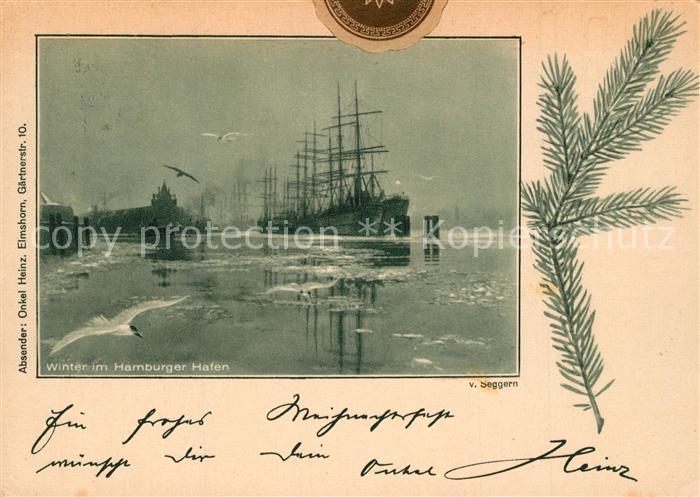 HAMBURG  CITY Winter im Hamburger Hafen Segelschiffe