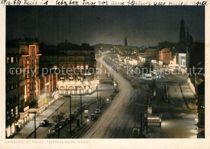 St Pauli Reeperbahn bei Nacht
