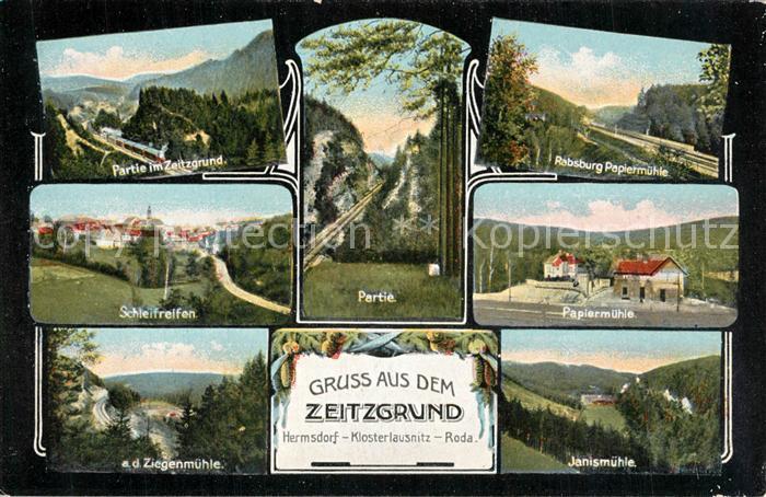 Klosterlausnitz Bad Zeitzgrund mit Rabsburg Papiermuehle Schleifreifen Partie Zi