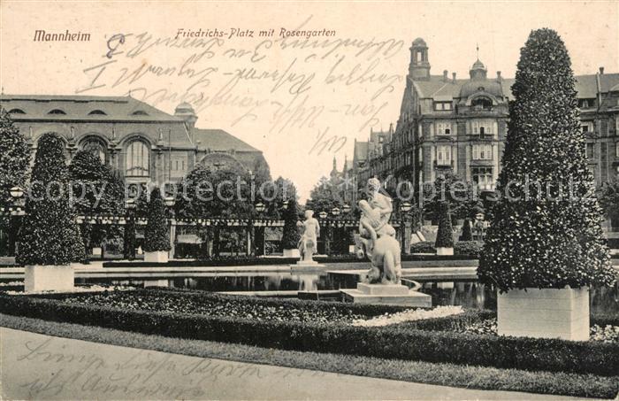 MANNHEIM BW Friedrichs Platz mit Rosengarten