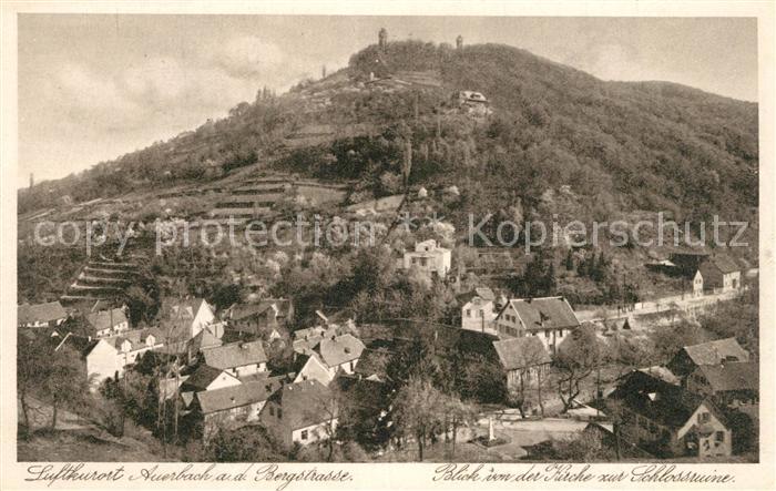 Auerbach Bergstrasse Blick zur Schlossruine
