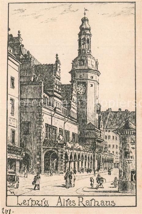 LEIPZIG Sachsen Altes Rathaus Zeichnung