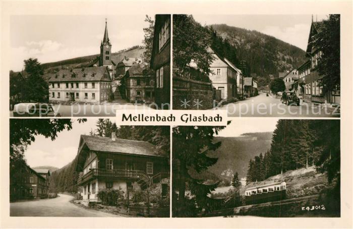 Mellenbach-Glasbach mit Oberweissbacher Bergbahn und Schweizerhaus in Zirkel