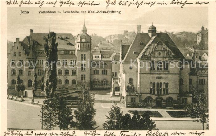 Jena Thueringen Volkshaus und Lesehalle der Karl Zeiss Stiftung