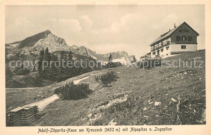 GARMISCH-PARTENKIRCHEN Bayern Adolf Zoeppritz Haus am Kreuzeck mit Alpspitze und