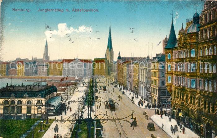 HAMBURG  CITY Jungfernstieg mit Alsterpavillon
