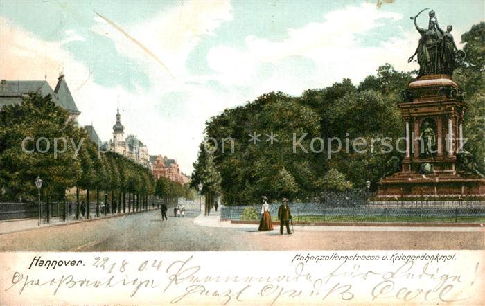 HANNOVER  CITY Hohenzollernstrasse und Kriegerdenkmal