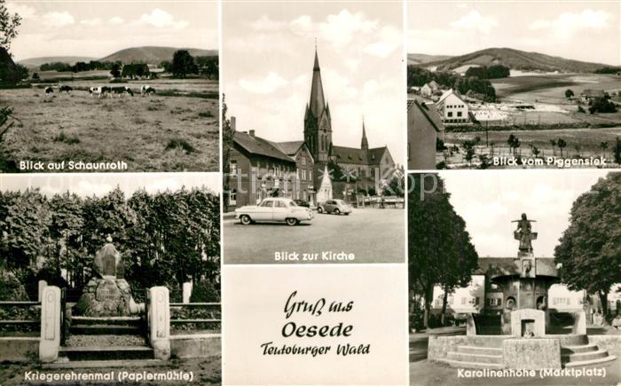 Oesede Schaunroth Kirche Blick vom Piggensiek Kriegerehrenmal Papiermuehle Karol