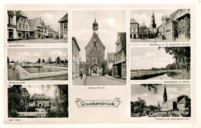 Quakenbrueck Langestr Freibad Hohe Pforte Rathaus und St Sylvester Kirche Havepa