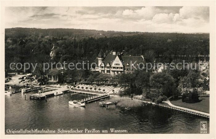 Wannsee Schwedischer Pavillon Original Luftschiffaufnahme