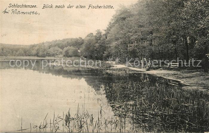 Zehlendorf Berlin Blick nach der alten Fischerhuette am Schlachtensee