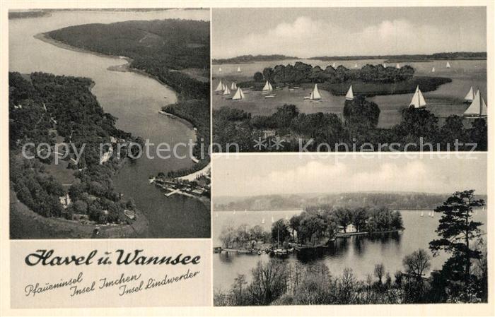 Wannsee und Havel Pfaueninsel Insel Imchen Insel Lindwerder Fliegeraufnahme