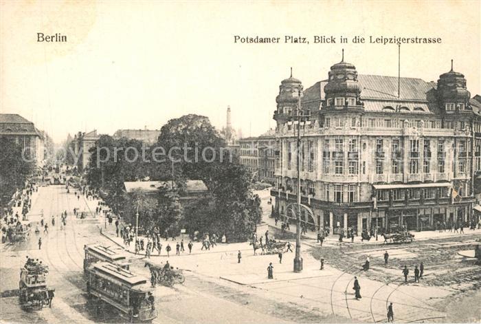 BERLIN  CITY Potsdamer Platz Blick in Leipzigerstrasse Strassenbahn