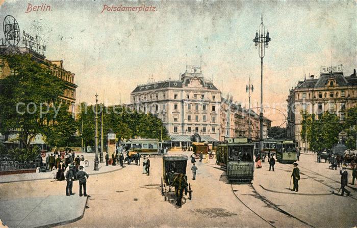 BERLIN  CITY Potsdamer Platz Strassenbahn Pferdekutsche