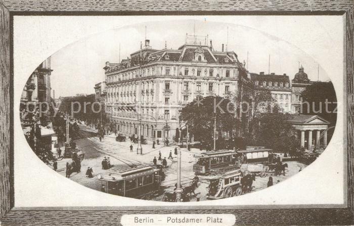BERLIN  CITY Potsdamer Platz Strassenbahn Pferdewagen Bilderrahmen