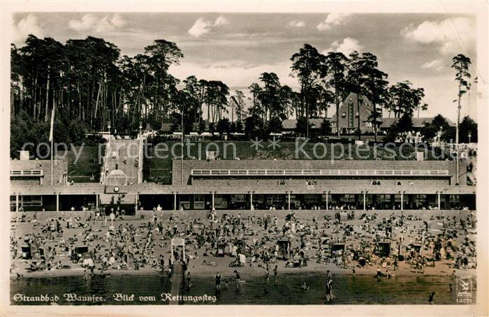 Wannsee Strandbad Blick vom Rettungssteg