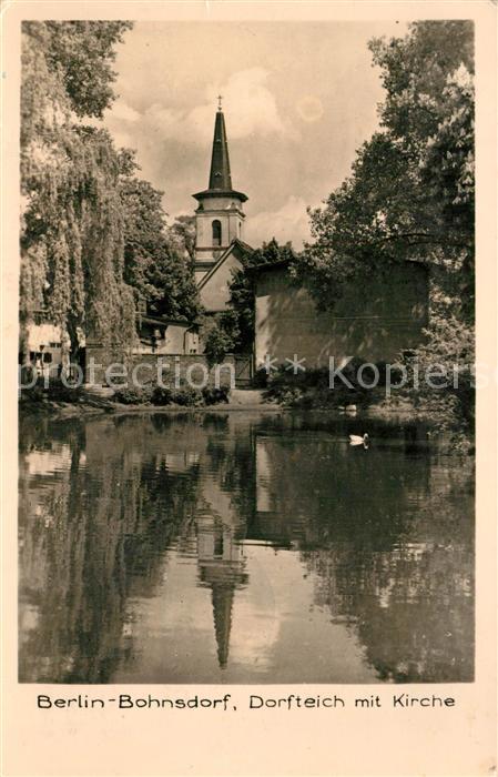 Bohnsdorf Dorfteich mit Kirche