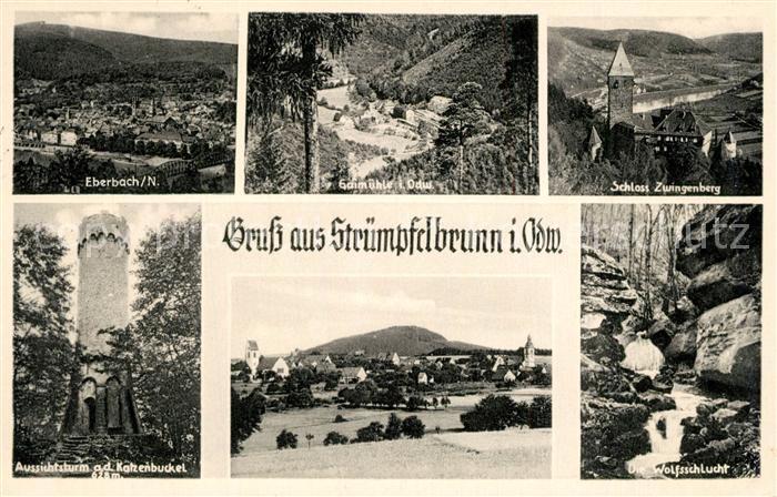 Struempfelbrunn Panorama Eberbach Gaimuehle Odenwald Schloss Zwingenberg Wolfssc