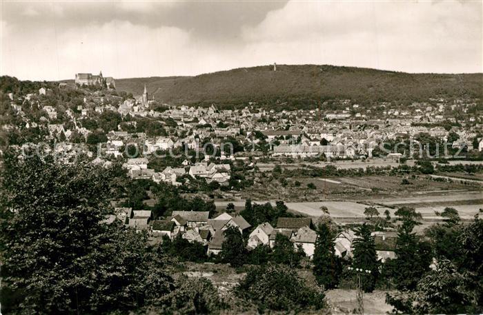 Marburg Lahn Panorama Universitaetsstadt mit Schloss