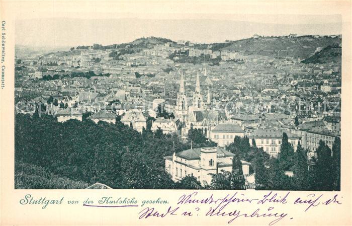 STUTTGART  CITY Stadtpanorama Blick von der Karlshoehe aus