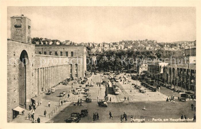 STUTTGART  CITY Partie am Hauptbahnhof Kupfertiefdruck