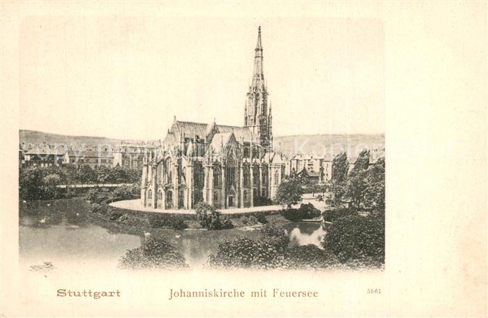 STUTTGART  CITY Johanniskirche mit Feuersee