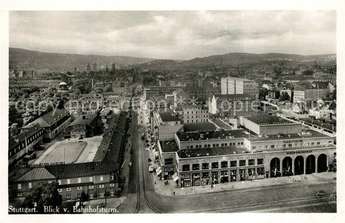 STUTTGART  CITY Panorama Blick vom Bahnhofsturm