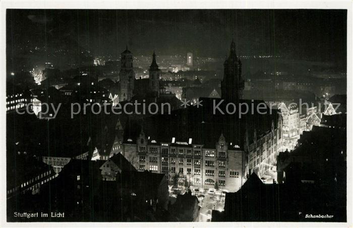 STUTTGART  CITY im Licht Nachtaufnahme