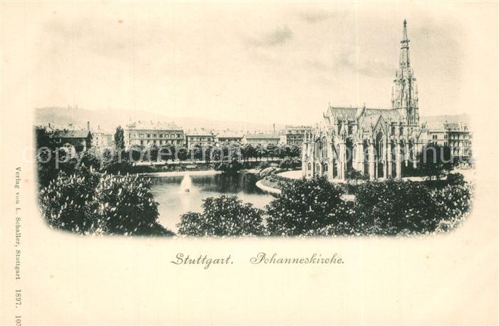 STUTTGART  CITY Johanniskirche Feuersee