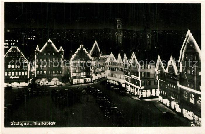 STUTTGART  CITY Marktplatz Nachtaufnahme