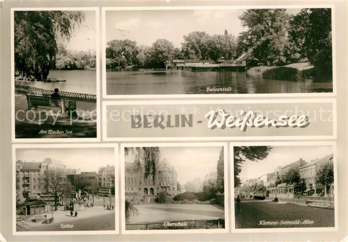 Weissensee Berlin Badeanstalt am Weissen See Schule Klement Gottwald Allee Spitz