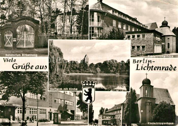 Lichtenrade Sanatorium Birkenhaag Krankenhaus Dorfteich Kirche Bahnhofstrasse Po