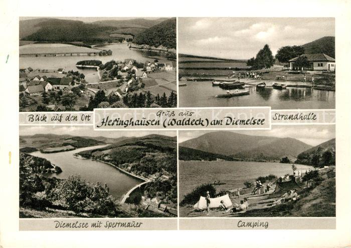 Heringhausen Waldeck Panorama Badestrand Sperrmauer Talsperre Camping Kupfertief