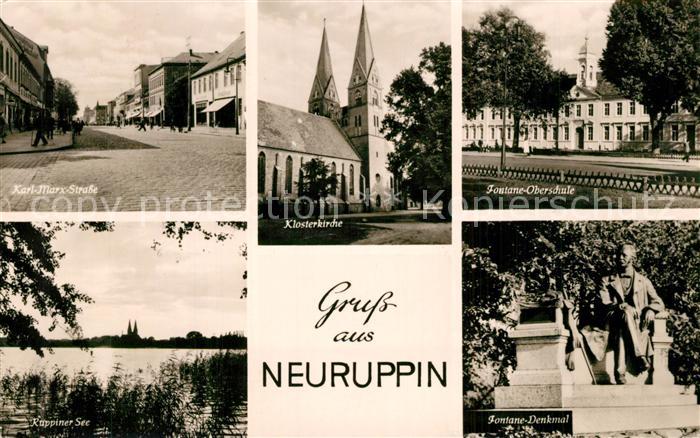 Neuruppin Karl Marx Strasse Klosterkirche Fontane Oberschule Denkmal Ruppiner Se