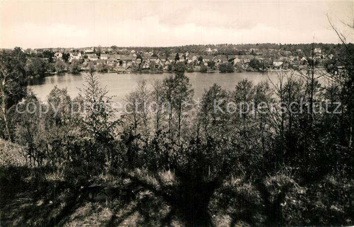 Flecken Zechlin Panorama Blick ueber den Schwarzen See Handabzug