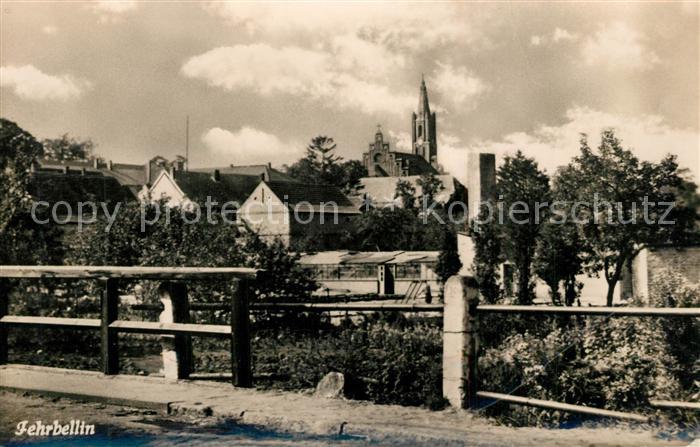 Fehrbellin Ortsansicht mit Kirche