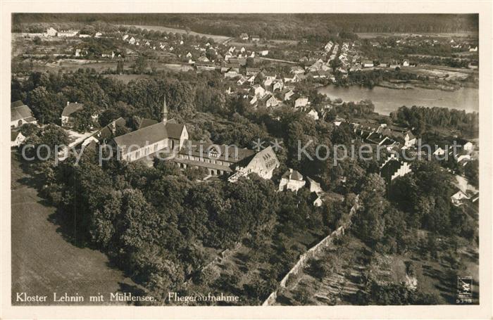 Kloster Lehnin mit Muehlensee Fliegeraufnahme