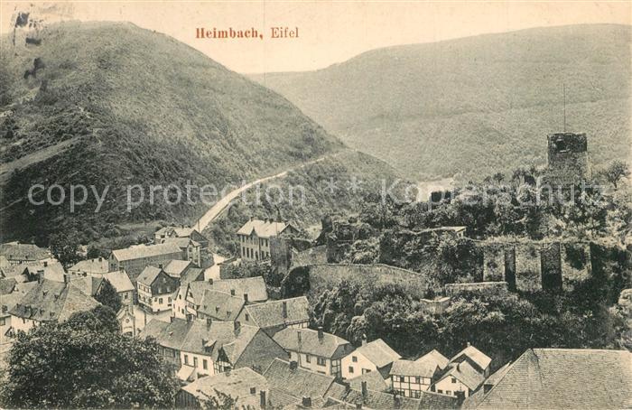 Heimbach Eifel Panorama Blick ins Tal mit Burgruine
