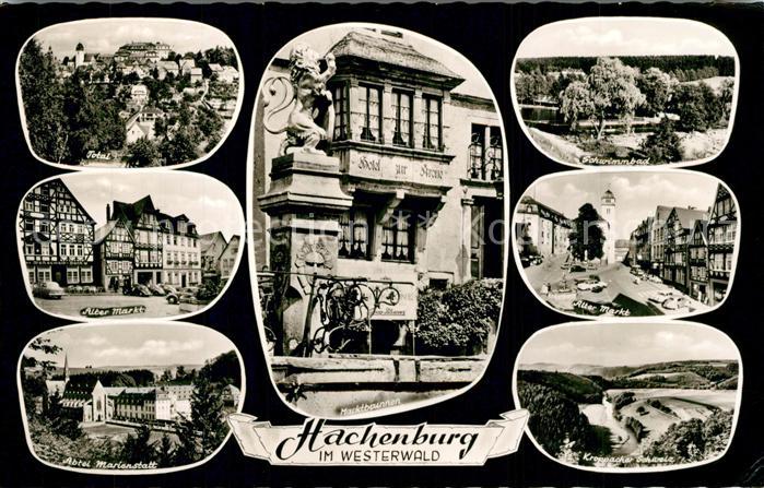 Hachenburg Westerwald Alter Markt Fachwerkhaeuser Abtei Marienstatt Hotel zur Kr
